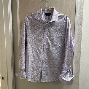 Tommy Hilfiger Men's White Patterned Button Down Shirt